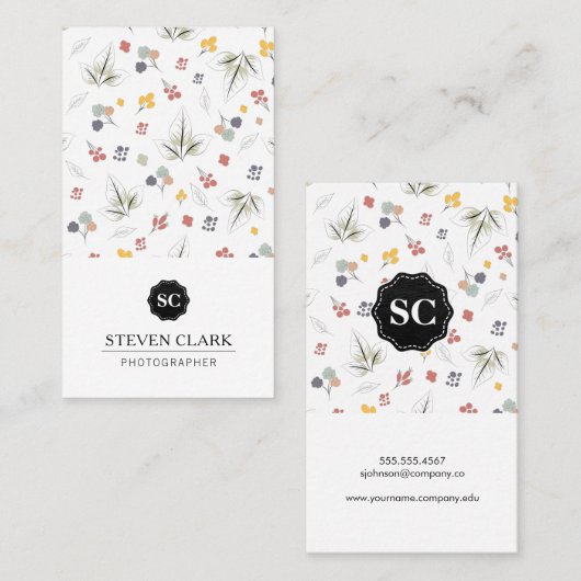 Floral Print Visitekaartje (Voorkant / Achterkant)
