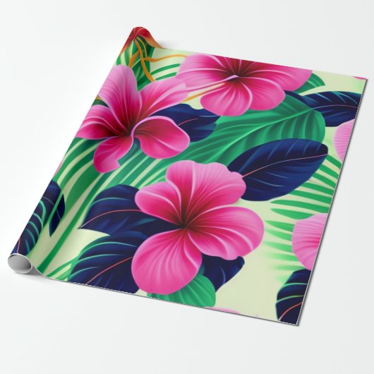Floral Printed Pattern Cadeaupapier (Uitgerold)