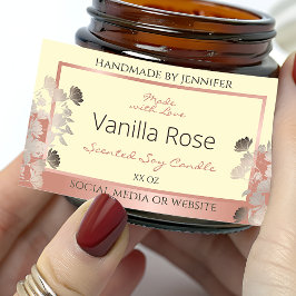 Floral Product Etiketten Crème en Roos Goud Lijst