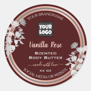 Floral Product Labels Gepersonaliseerd Bourgogne e