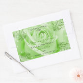 Floral Product Labels Groen Roos met palmbladeren (Envelop)