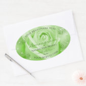 Floral Product Labels Groen Roos met palmbladeren (Envelop)