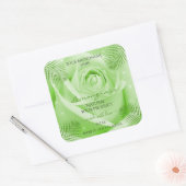 Floral Product Labels Groen Roos met palmbladeren (Envelop)