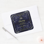 Floral Product Package Labels donkerblauwe Rozen L (Envelop)