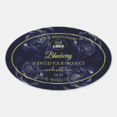 Floral Product Package Labels donkerblauwe Rozen L (Voorkant)
