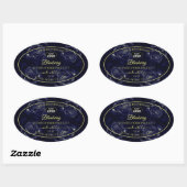 Floral Product Package Labels donkerblauwe Rozen L (Vel)