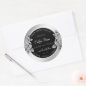 Floral Product Packaging Labels Black White Silver (Envelop)