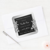Floral Product Packaging Labels Black White Silver (Envelop)