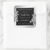 Floral Product Packaging Labels Black White Silver (Tas)
