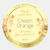 Floral Product Packaging Labels crème Oranje Gold (Voorkant)