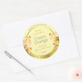 Floral Product Packaging Labels crème Oranje Gold (Envelop)