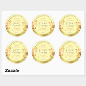 Floral Product Packaging Labels crème Oranje Gold (Vel)