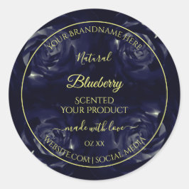 Floral Product Packaging Labels donkerblauwe Rozen