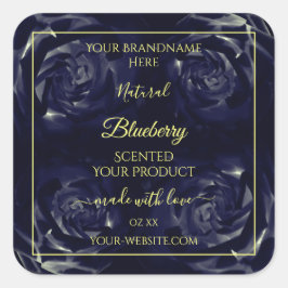Floral Product Packaging Labels donkerblauwe Rozen