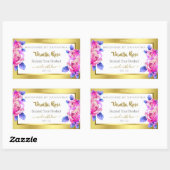 Floral Product Packaging Labels Gold White Roze (Vel)