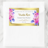 Floral Product Packaging Labels Gold White Roze (Tas)