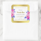 Floral Product Packaging Labels Gold White Roze (Tas)
