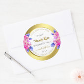 Floral Product Packaging Labels Gold White Roze (Envelop)