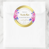 Floral Product Packaging Labels Gold White Roze (Tas)