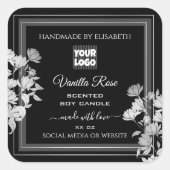 Floral Product Packaging Labels Logo Black Silver (Voorkant)