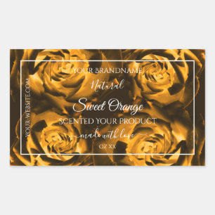 Floral Product Packaging Labels Oranje bruine Roze