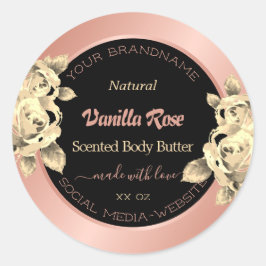 Floral Product Packaging Labels Roos Gold Black