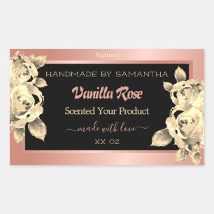 Floral Product Packaging Labels Roos Gold Black