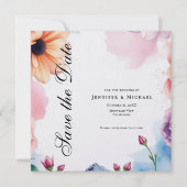 Floral Professional Minimalist Modern Plain Save The Date (Voorkant)