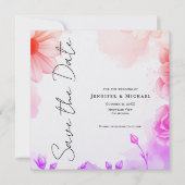 Floral Professional Minimalist Modern Plain Save The Date (Voorkant)