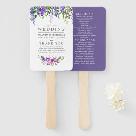 Floral-programma voor ultra Violet Wedding Waterve Handwaaier