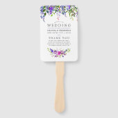 Floral-programma voor ultra Violet Wedding Waterve Handwaaier (Voorkant)