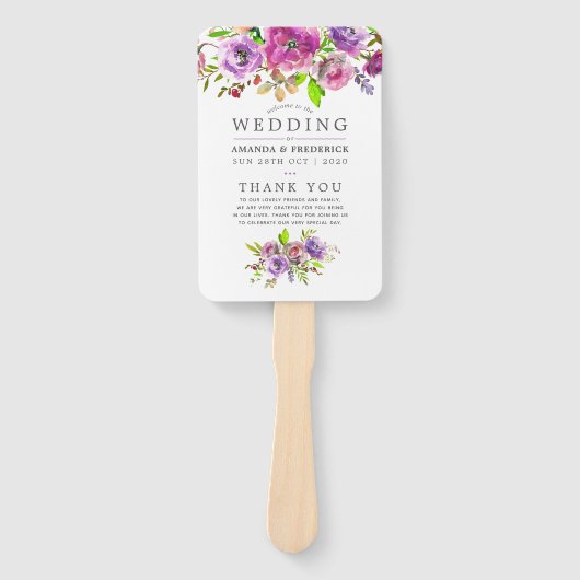 Floral-programma Waterverf van het voorjaar Handwaaier (Voorkant)