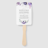 Floral-programma Waterverf voor usty Violet Weddin Handwaaier (Voorkant)