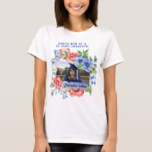 Floral Proud Mam van de Militaire Afstuderen Foto T-shirt (Voorkant)