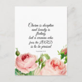 Floral Proverbs 31:30 Briefkaart (Voorkant)