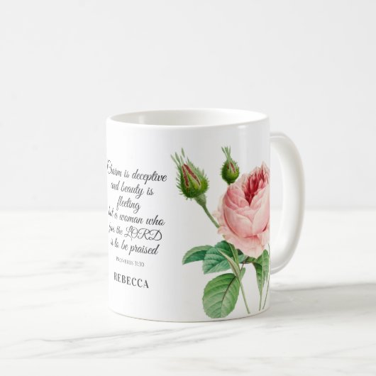 Floral Proverbs 31:30 Mok koffie (Voorkant rechts)