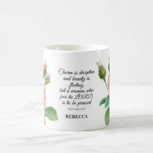 Floral Proverbs 31:30 Mok koffie