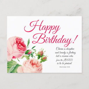Floral Proverbs 31 Birthday Briefkaart