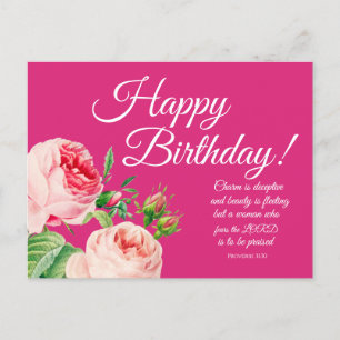Floral Proverbs 31 Birthday Briefkaart