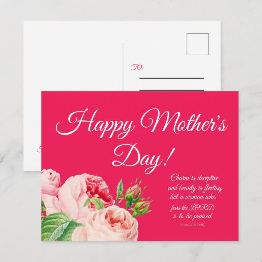 Floral Proverbs 31 Moederdag Briefkaart (Voorkant / Achterkant)