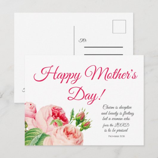 Floral Proverbs 31 Moederdag Briefkaart (Voorkant / Achterkant)