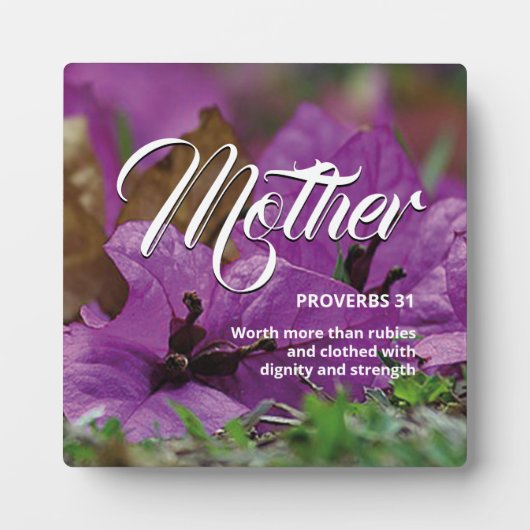 Floral PROVERBS 31 MOTHER Christelijk Fotoplaat (Voorkant)