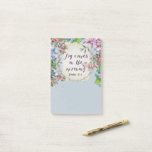Floral Psalm Spiritueel Christelijk Verse Quote Post-it® Notes (Op bureau)
