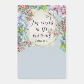 Floral Psalm Spiritueel Christelijk Verse Quote Post-it® Notes (Voorkant)