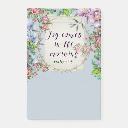 Floral Psalm Spiritueel Christelijk Verse Quote Post-it® Notes (Voorkant)