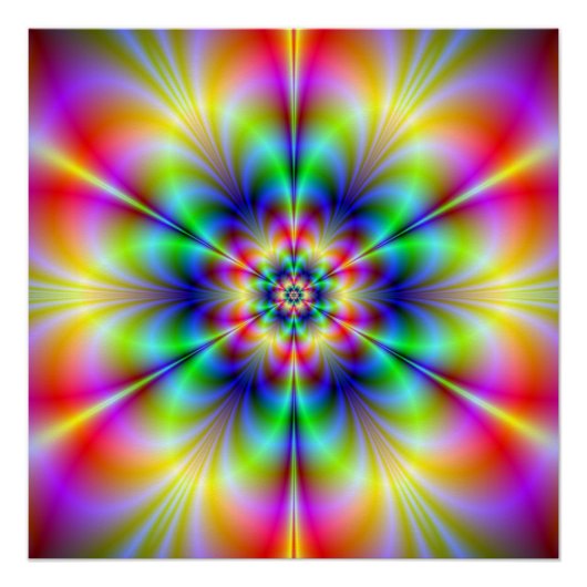Floral Psychedelia Zazzle Perfect Poster (Voorkant)