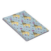 Floral Pug-laptop Notitieboek (Rechterzijde)