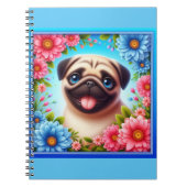 Floral Pug Notitieboek (Voorkant)