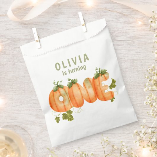 Floral Pumpkin 1e Verjaardag Herfst Bedankzakje (Geknipt)