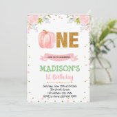 Floral pumpkin 1e verjaardag kaart (Staand voorkant)